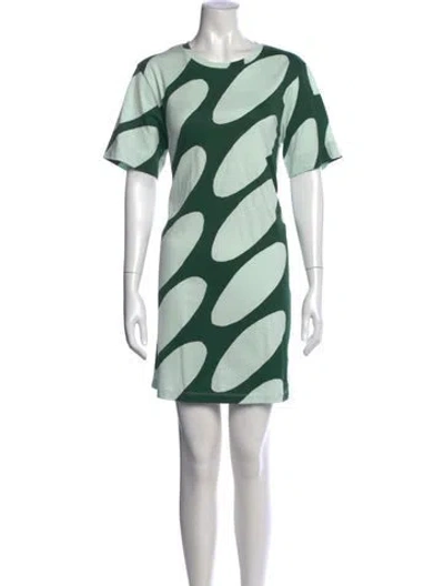Pre-owned Marimekko Printed Knee-length Dress In Green