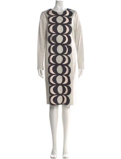 Pre-owned Marimekko Printed Knee-length Dress In Neutral