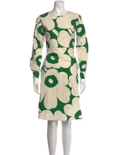 Pre-owned Marimekko Printed Knee-length Dress In Neutral