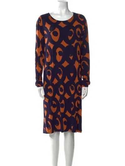 Pre-owned Marimekko Printed Knee-length Dress In Purple