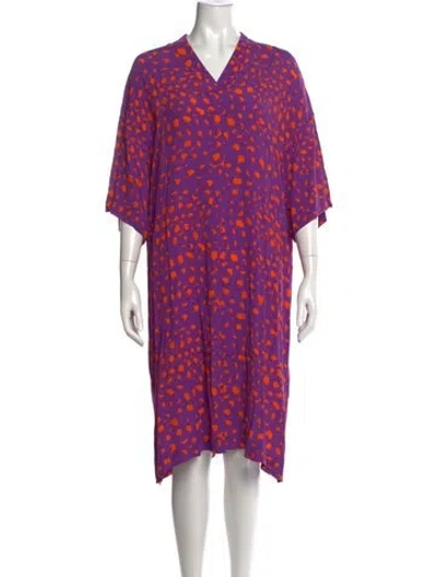 Pre-owned Marimekko Printed Knee-length Dress In Purple