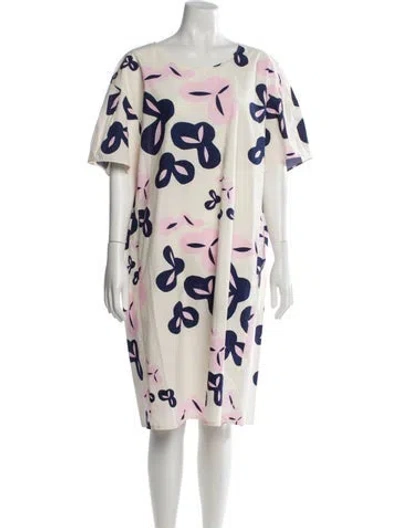 Pre-owned Marimekko Printed Knee-length Dress W/ Tags In Neutral