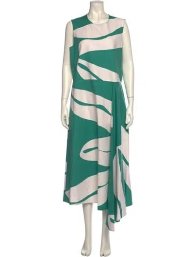 Pre-owned Marimekko Printed Long Dress In Green