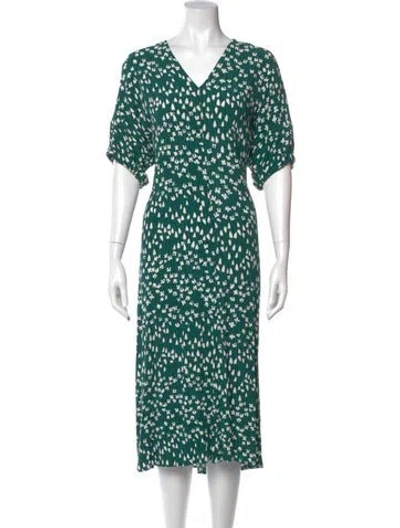 Pre-owned Marimekko Printed Long Dress In Green