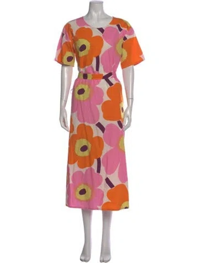 Pre-owned Marimekko Printed Long Dress In Multi