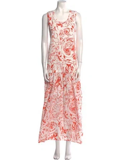 Pre-owned Marimekko Printed Long Dress W/ Tags In Pink