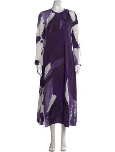 Pre-owned Marimekko Printed Long Dress W/ Tags In Purple