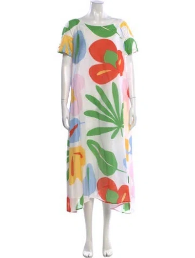 Pre-owned Marimekko Printed Long Dress In White