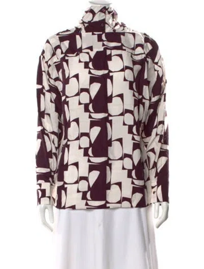 Pre-owned Marimekko Printed Long Sleeve Top In Purple