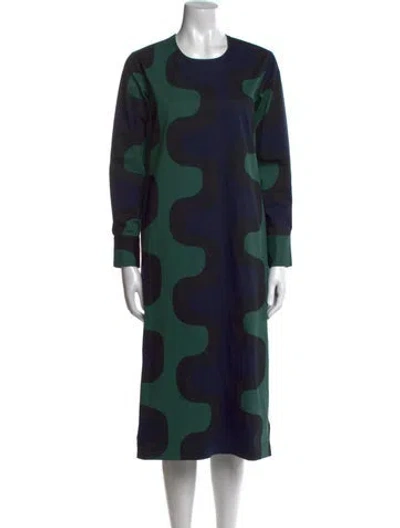 Pre-owned Marimekko Printed Midi Length Dress In Multi