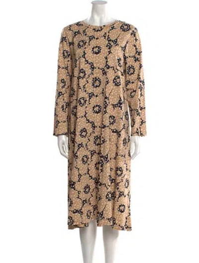 Pre-owned Marimekko Printed Midi Length Dress In Neutral