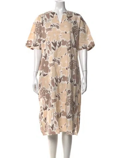 Pre-owned Marimekko Printed Midi Length Dress In Neutral