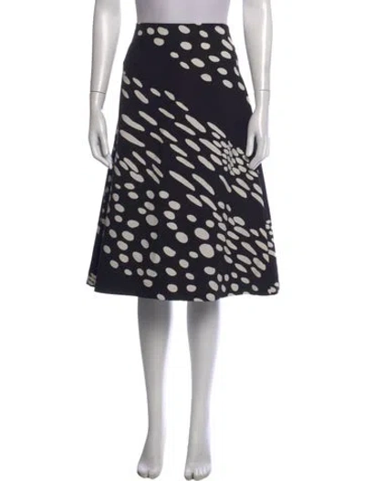 Pre-owned Marimekko Printed Midi Length Skirt W/ Tags In Black