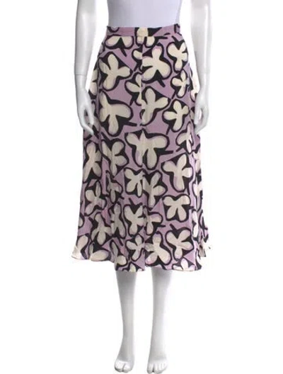 Pre-owned Marimekko Printed Midi Length Skirt W/ Tags In Purple