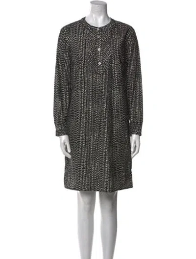 Pre-owned Marimekko Printed Mini Dress In Black