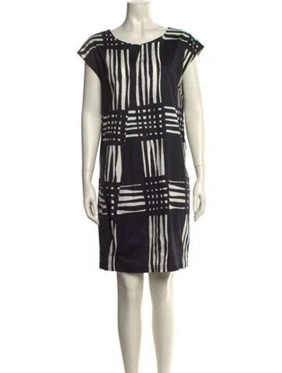 Pre-owned Marimekko Printed Mini Dress In Black