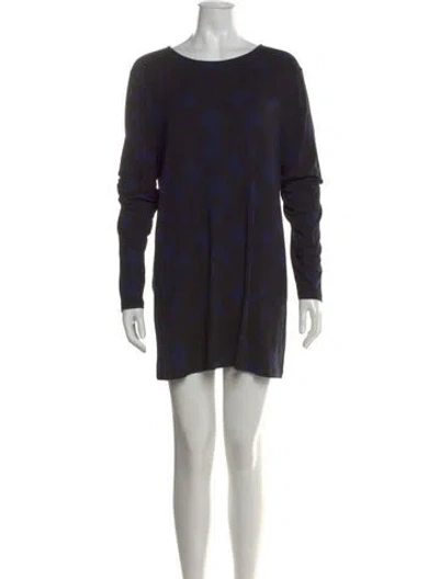 Pre-owned Marimekko Printed Mini Dress In Black