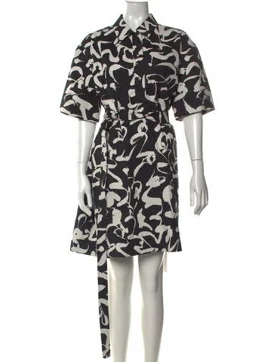 Pre-owned Marimekko Printed Mini Dress In Black