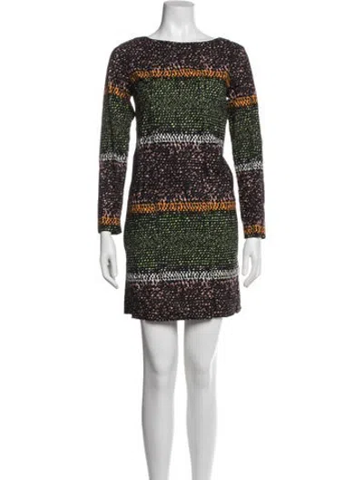 Pre-owned Marimekko Printed Mini Dress In Black