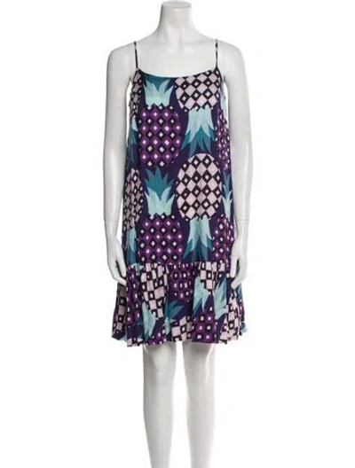 Pre-owned Marimekko Printed Mini Dress In Blue