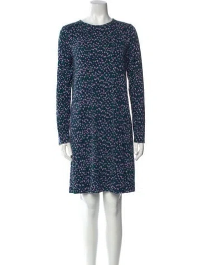 Pre-owned Marimekko Printed Mini Dress In Blue