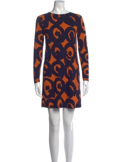 Pre-owned Marimekko Printed Mini Dress In Blue