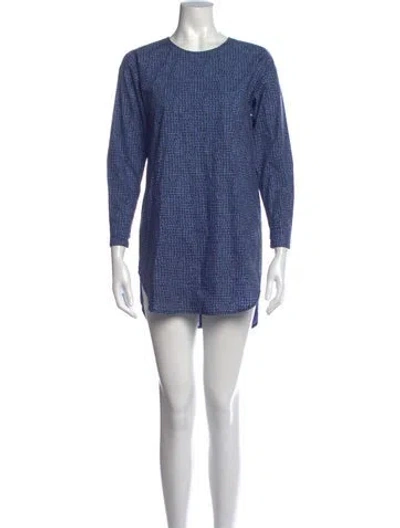 Pre-owned Marimekko Printed Mini Dress In Blue