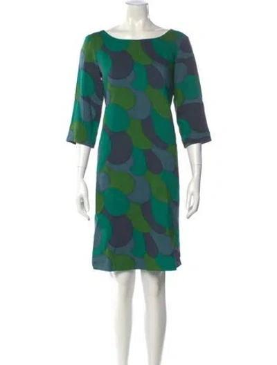 Pre-owned Marimekko Printed Mini Dress In Green