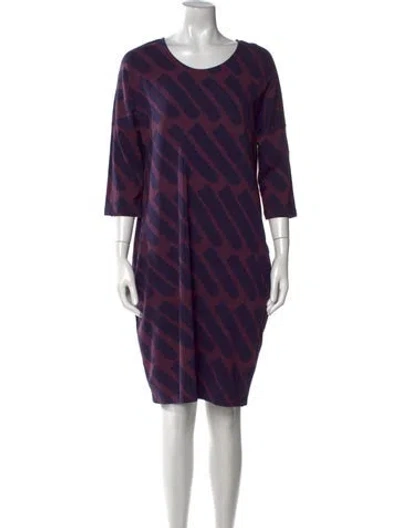 Pre-owned Marimekko Printed Mini Dress In Purple