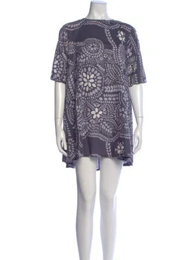 Pre-owned Marimekko Printed Mini Dress In Purple