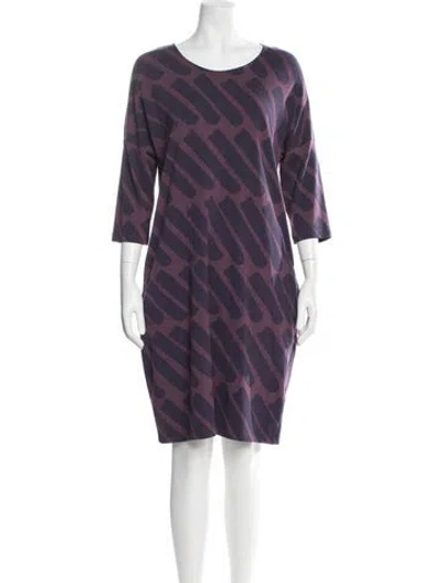 Pre-owned Marimekko Printed Mini Dress In Purple
