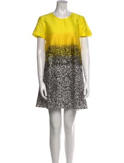 Pre-owned Marimekko Printed Mini Dress In Yellow