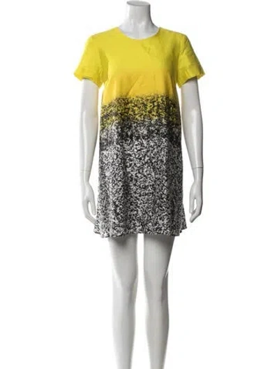 Pre-owned Marimekko Printed Mini Dress In Yellow