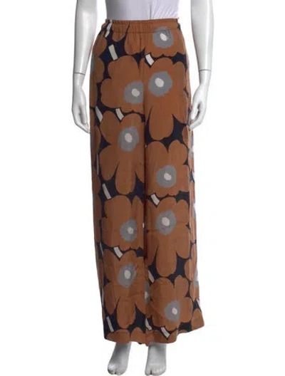 Pre-owned Marimekko Printed Pants In Brown