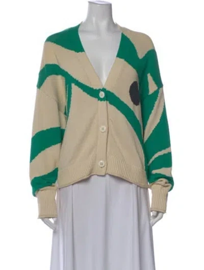 Pre-owned Marimekko Printed V-neck Sweater In Multi