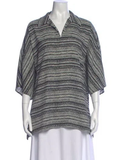 Pre-owned Marimekko Printed V-neck Top In Multi