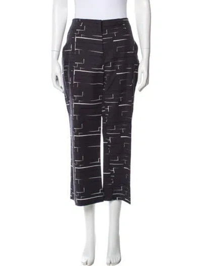 Pre-owned Marimekko Printed Wide Leg Pants In Gray