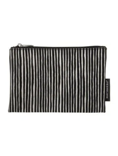 Pre-owned Marimekko Pvc Coated Cosmetic Bag In Black