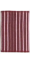 Marimekko Raide Hand Towel Burgundy Stripe In Red