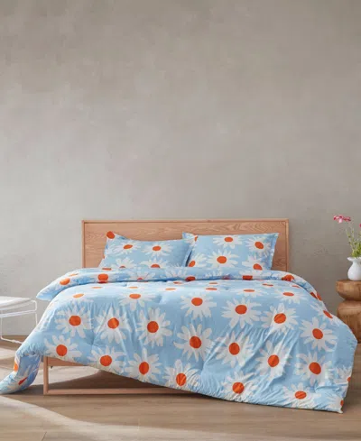 Marimekko Rakastaa Ei Rakasta Cotton 3-pc. Comforter Set, Full/queen In Blue