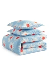 Marimekko Rakastaa Ei Rakasta Cotton Comforter & Shams Set In Blue