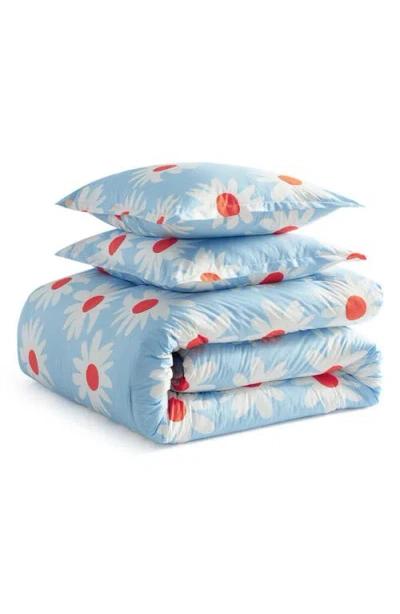 Marimekko Rakastaa Ei Rakasta Cotton Comforter & Shams Set In Blue