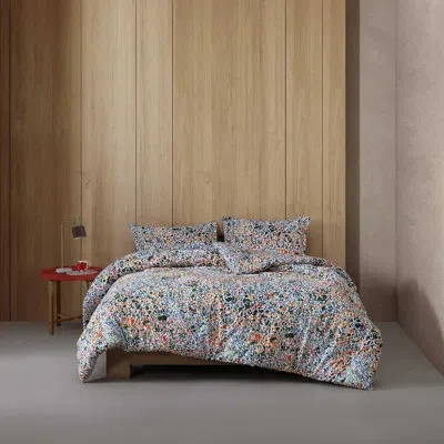 Marimekko Rantaniitty Orange Cotton Comforter Set In Orange;tan