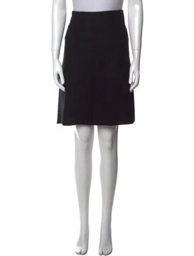 Pre-owned Marimekko Raw-edge Trim Knee-length Skirt In Black