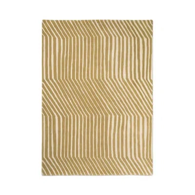 Marimekko Rectangle  Geometric Hand Tufted Wool Indoor Area Rug In Brass