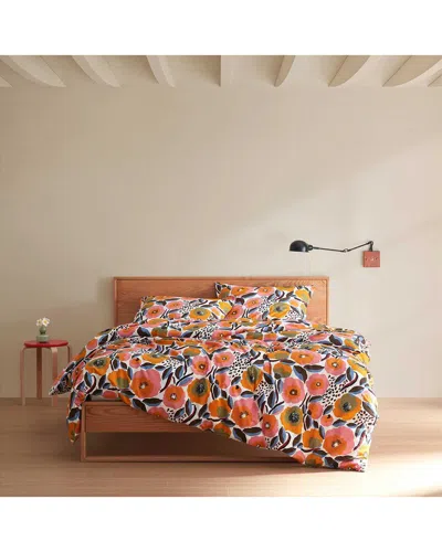 Marimekko Rosarium Cotton Percale Duvet Cover Set In Pink