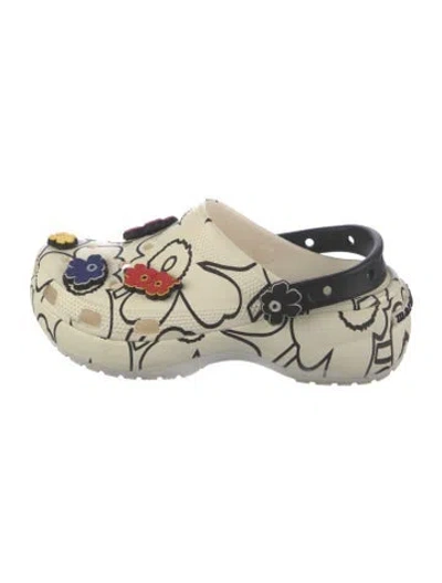 Pre-owned Marimekko Rubber Floral Print Sandals In Neutrals