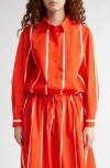 Marimekko Rypytys Puhveli Stripe Shirt In Bright Red/light Yellow