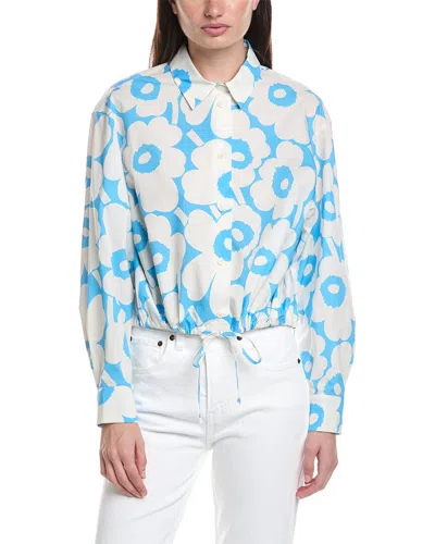 Marimekko Rypytys Unikko Button Front Shirt In White