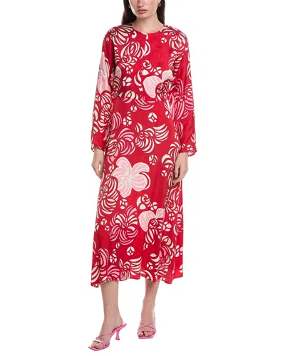 Marimekko Rytmi Torstai Midi Dress In Burgundy